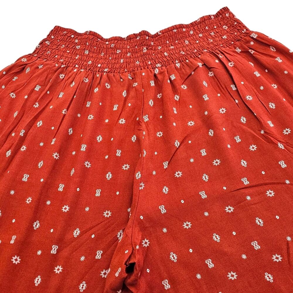 NWT Torrid Wide Leg Pants Womens Size 1X Orange Pull On Palazzo Geometric Print - Picture 4 of 15